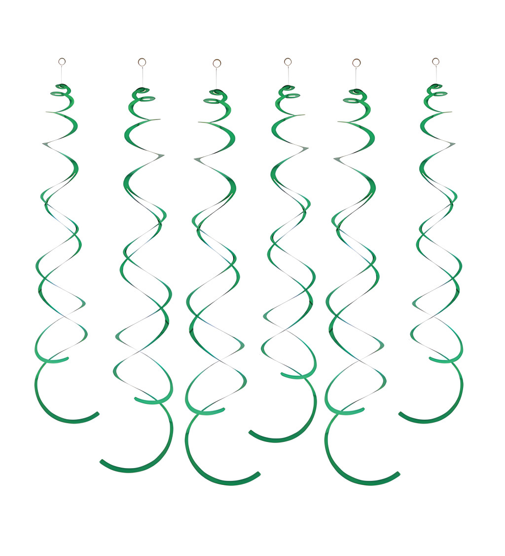 Dekorační spirály: zelené, 6 ks