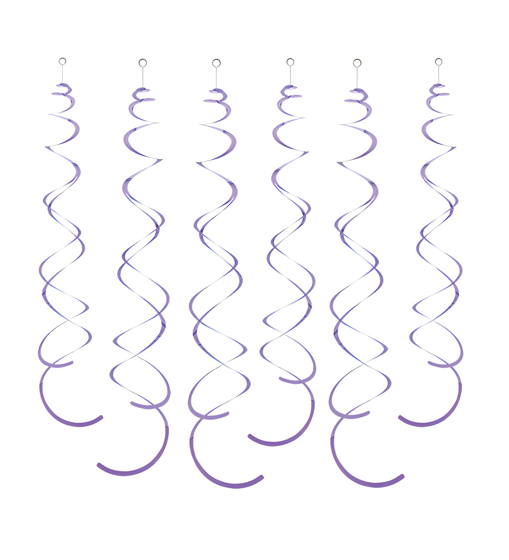 Dekorační spirály: fialové, 6 ks