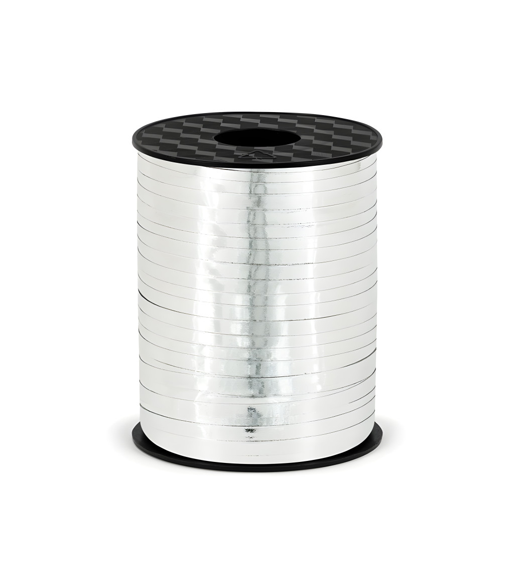 Stříbrná dekorativní stuha na balónky