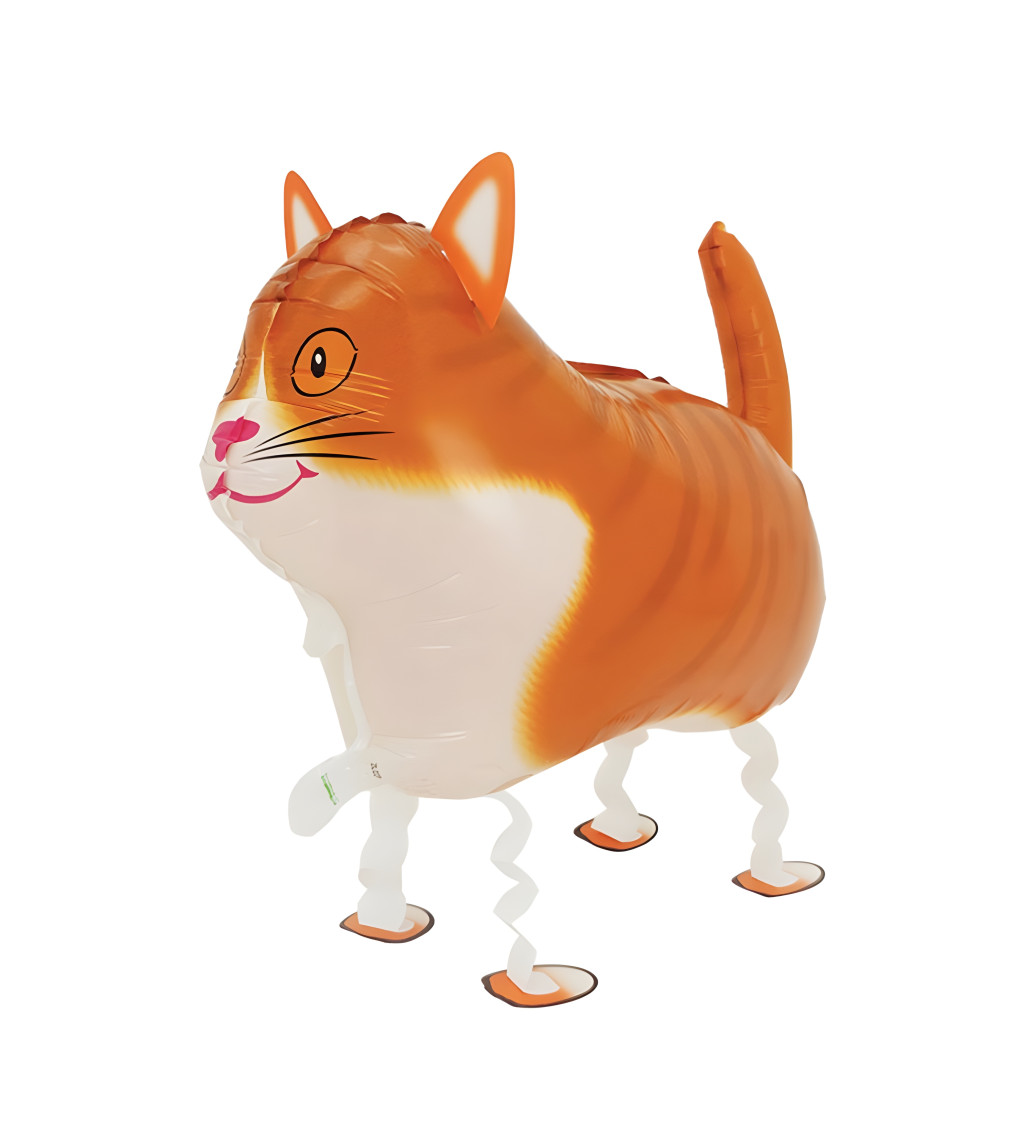 Chodící balónek – zrzavá kočka