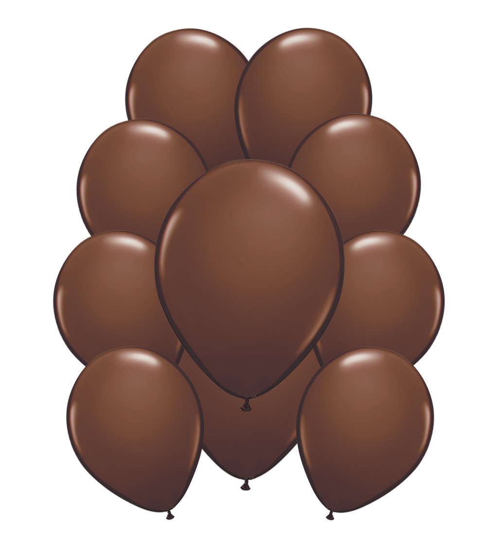 Tmavě hnědé pastelové latexové balónky – 10 ks