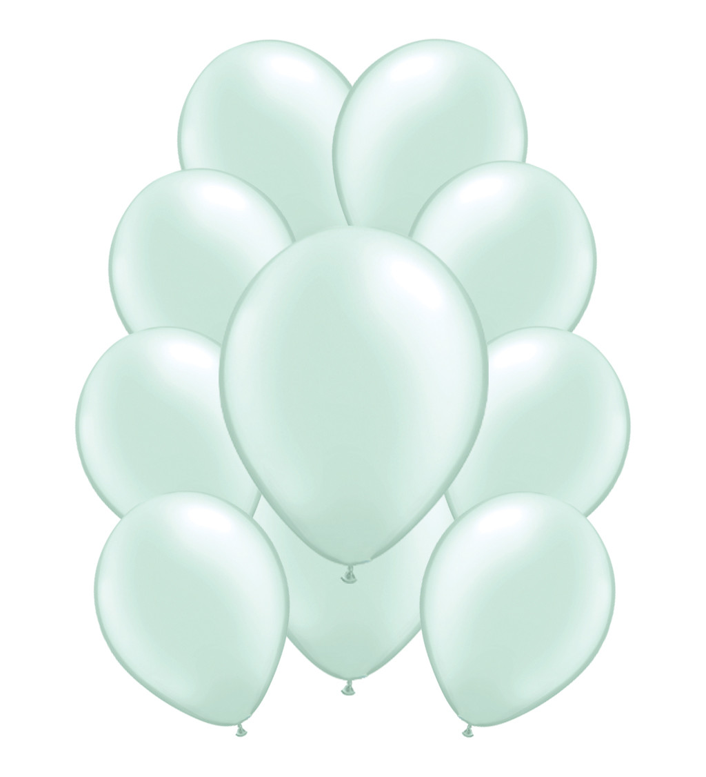 Světlé zelené pastelové latexové balónky – 10 ks