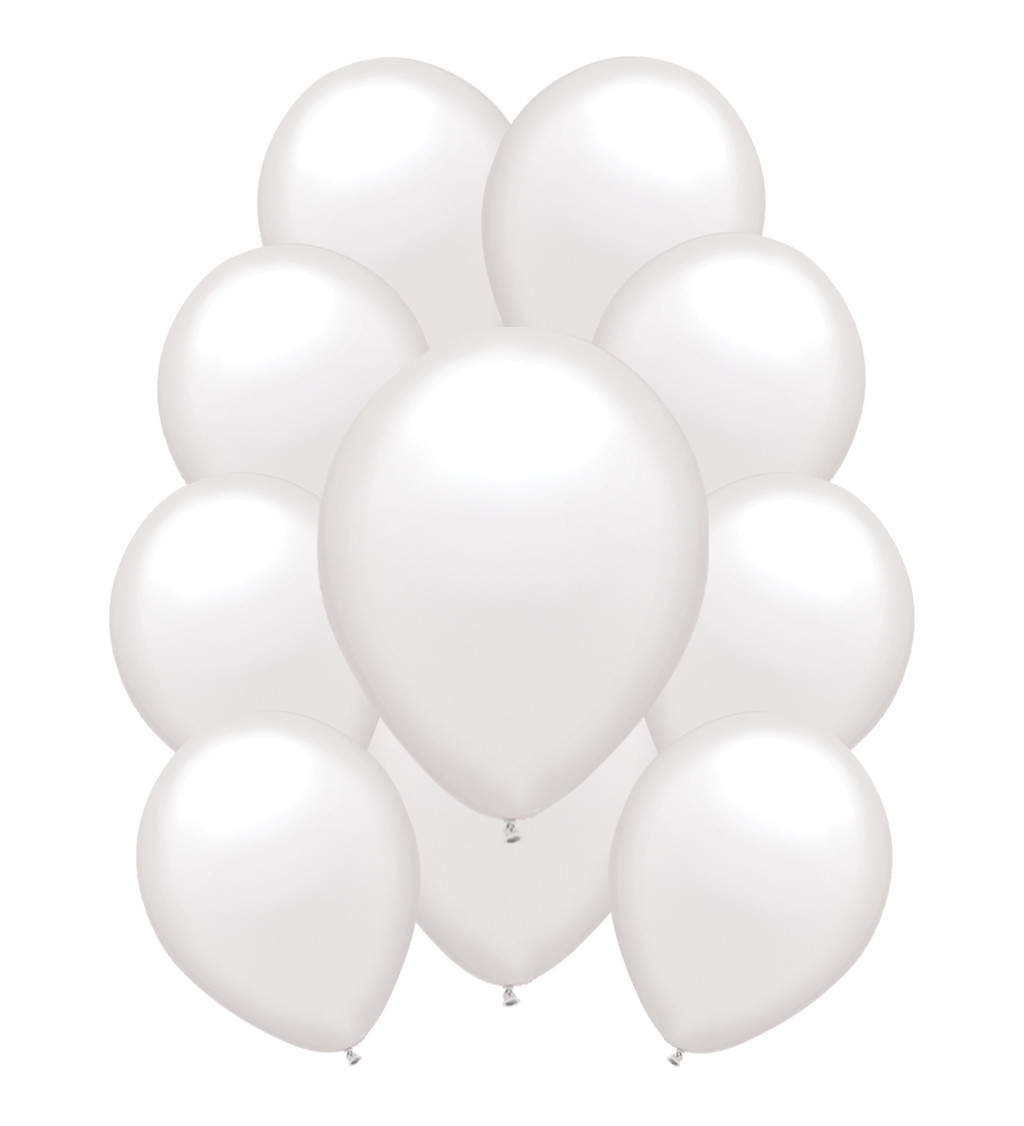 Bílé pastelové latexové balónky – 10 ks