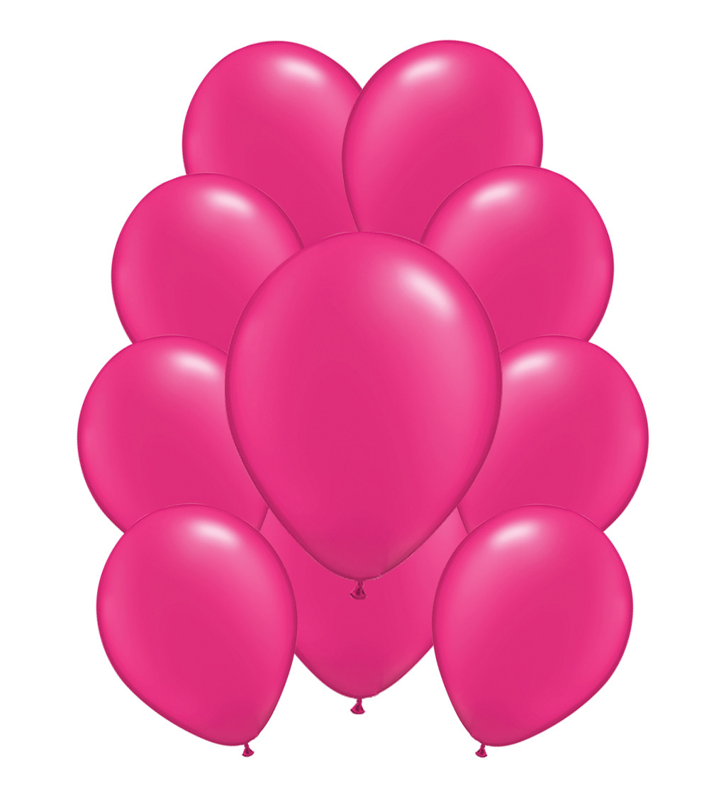 Tmavě růžové pastelové latexové balónky – 10 ks