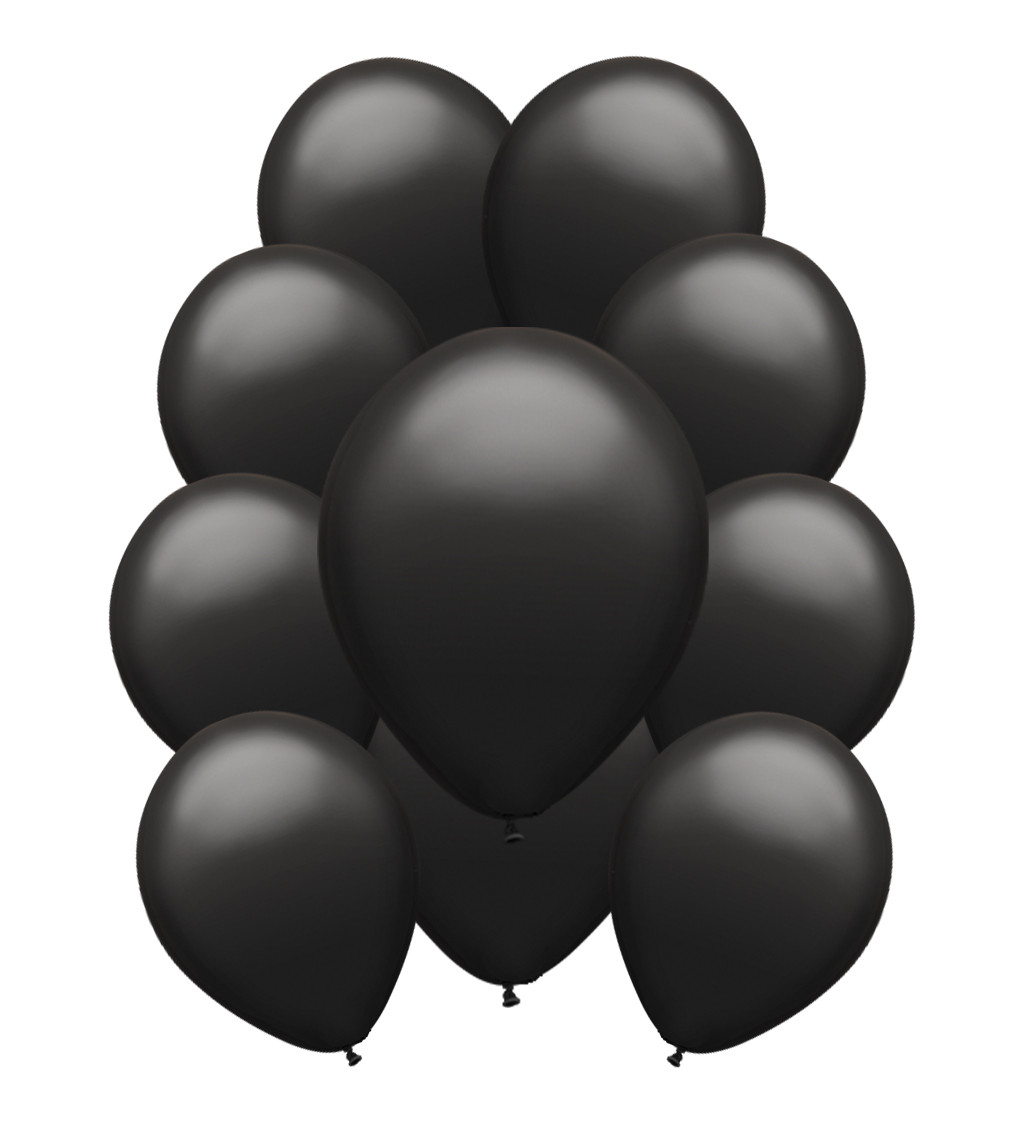 Černé pastelové latexové balónky – 10 ks