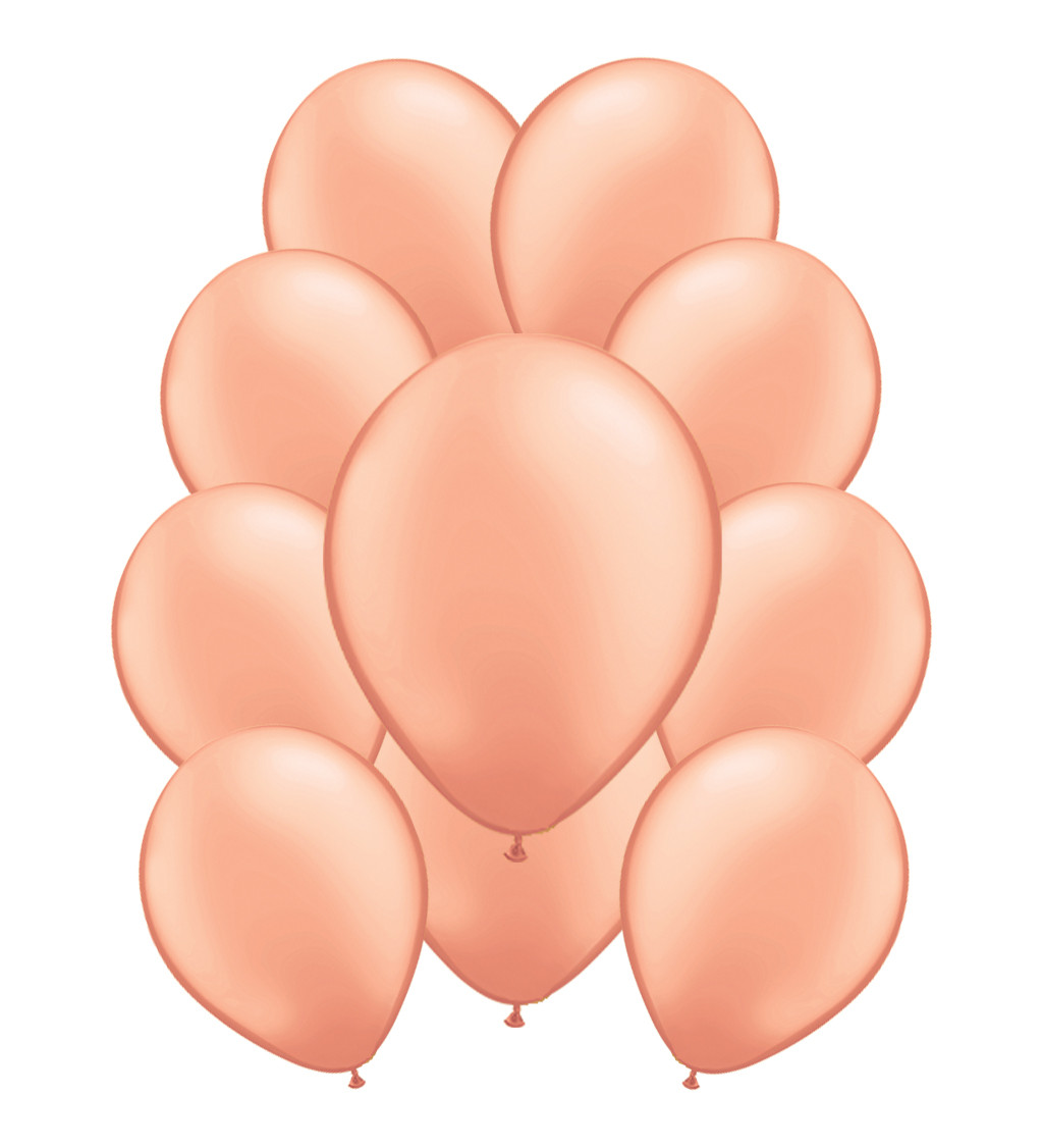 Rosegold metalické latexové balónky – 10 ks