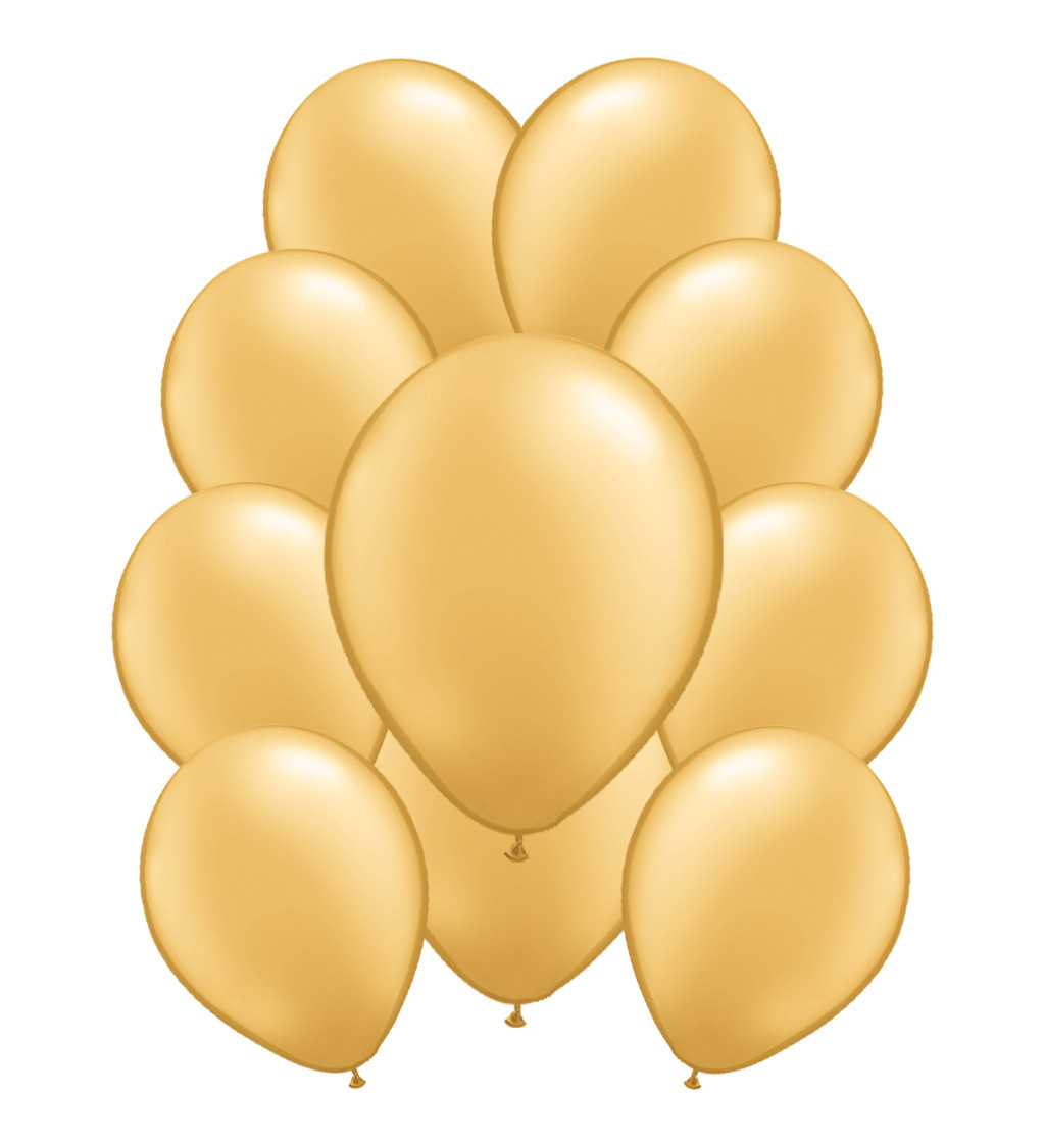 Zlaté metalické latexové balónky – 10 ks