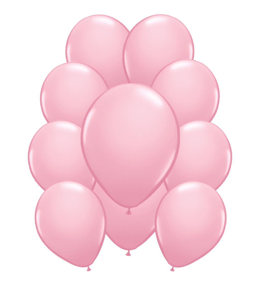 Světlé růžové metalické latexové balónky – 10 ks
