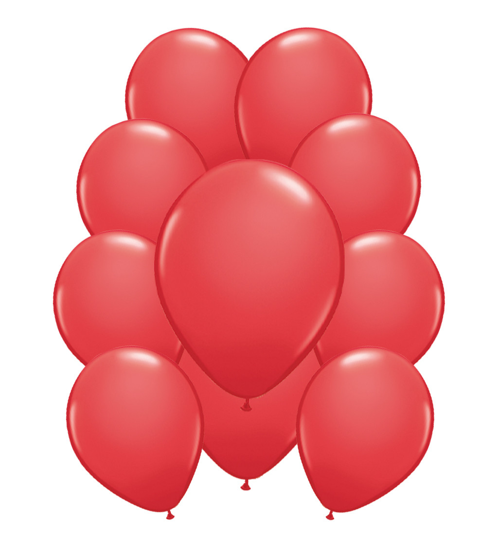 Červené metalické latexové balónky – 10 ks