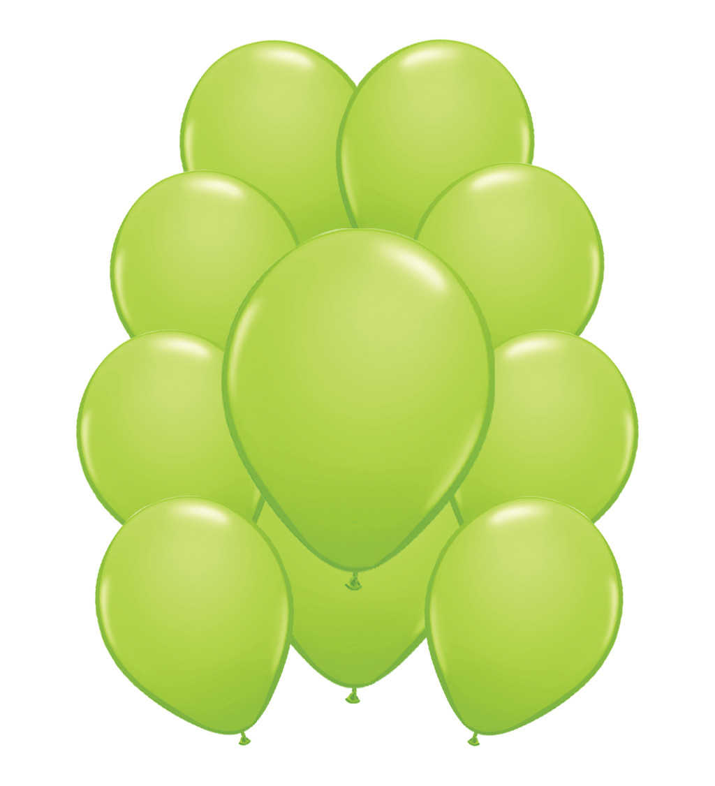 Světle zelené metalické latexové balónky – 10 ks