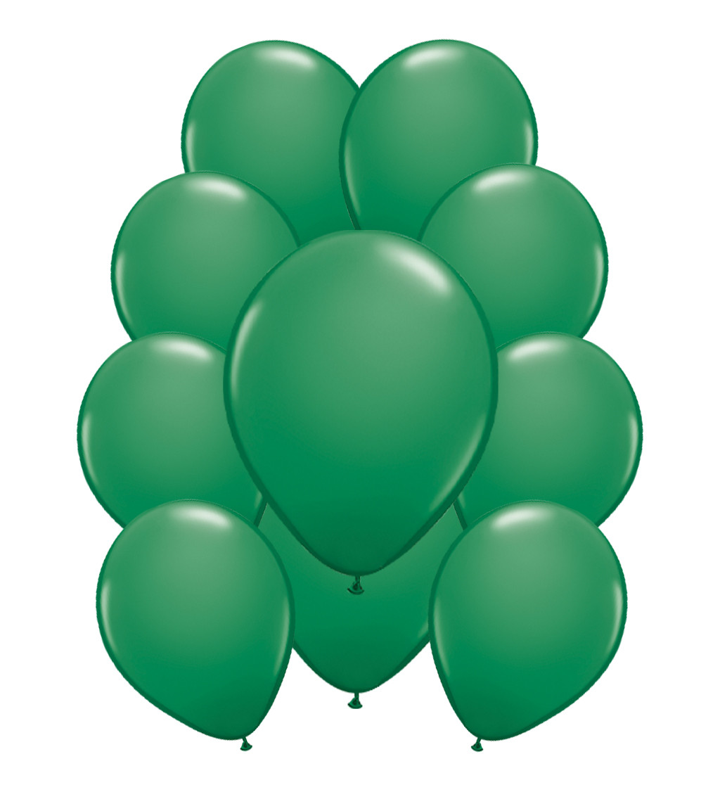 Tmavě zelené metalické latexové balónky – 10 ks