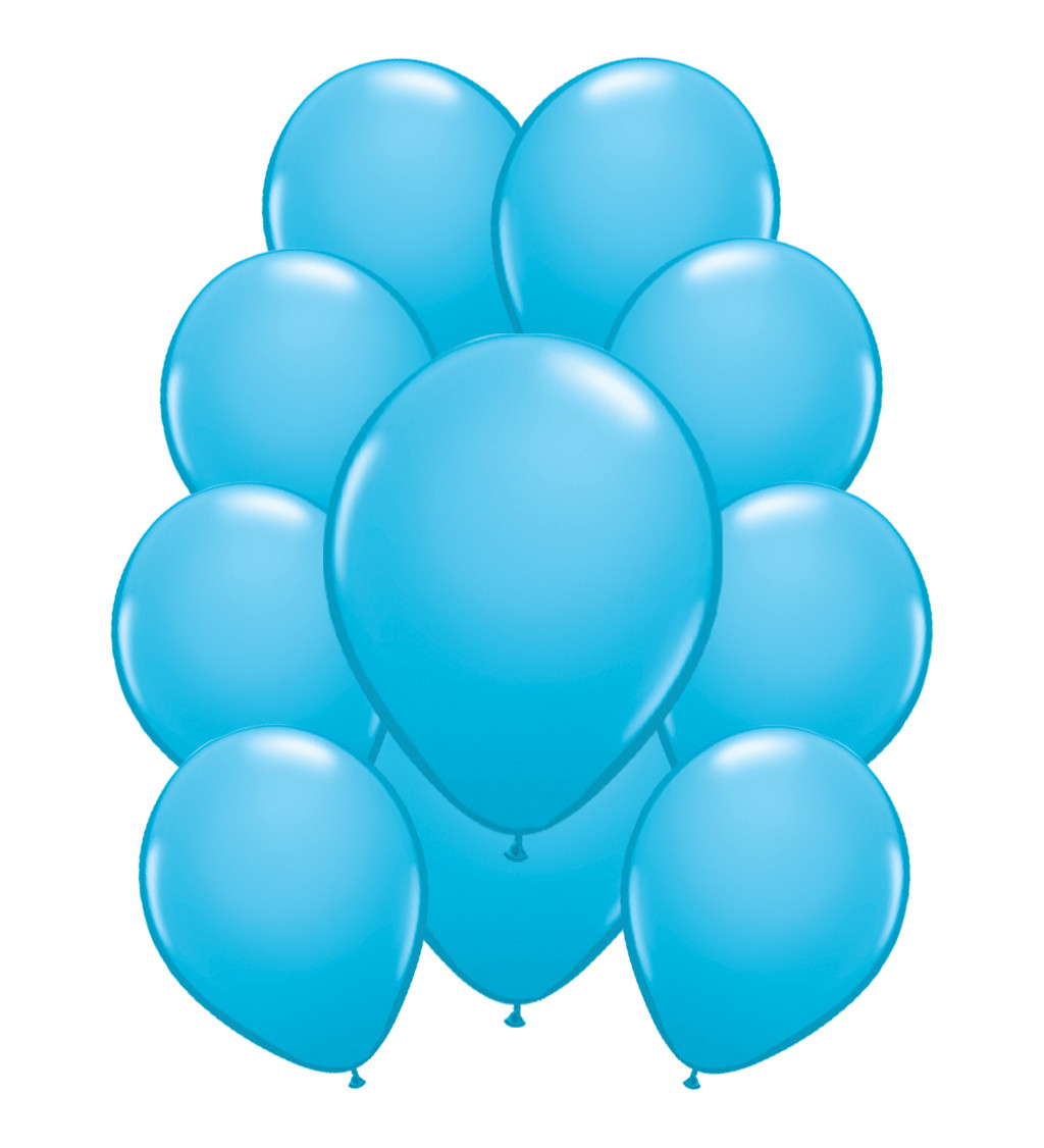 Světle modré metalické latexové balónky – 10 ks