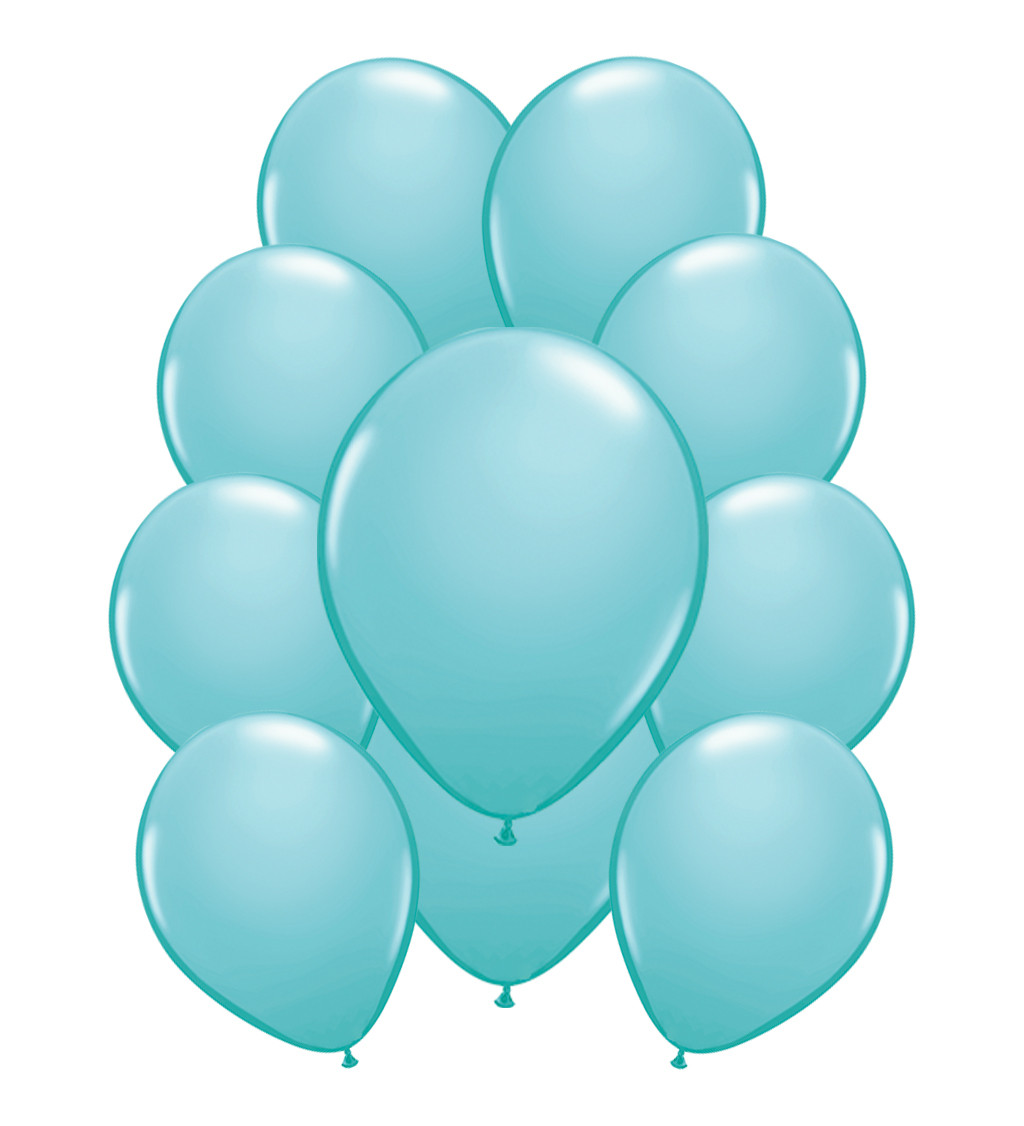 Tyrkysové metalické latexové balónky – 10 ks