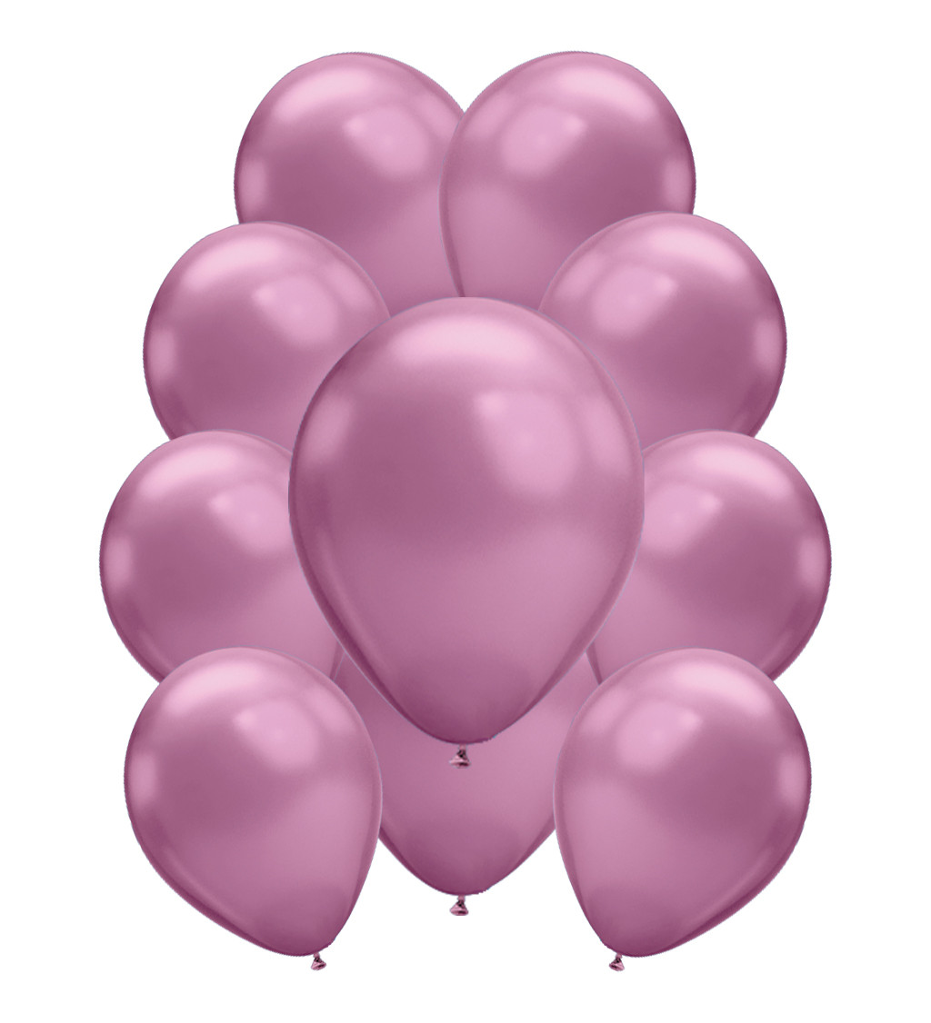 Fialové chromové latexové balónky – 10 ks