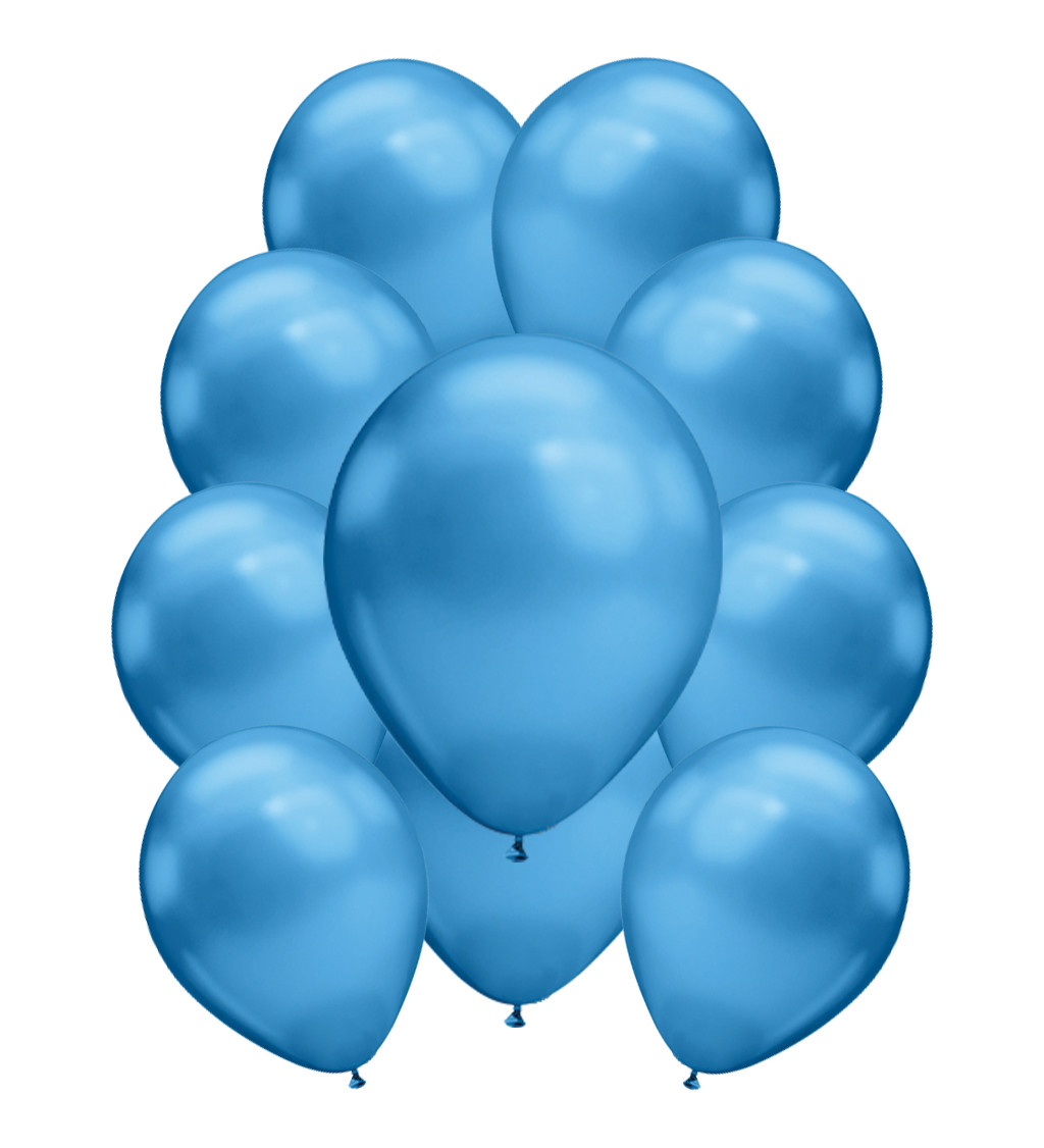 Modré chromové latexové balónky – 10 ks