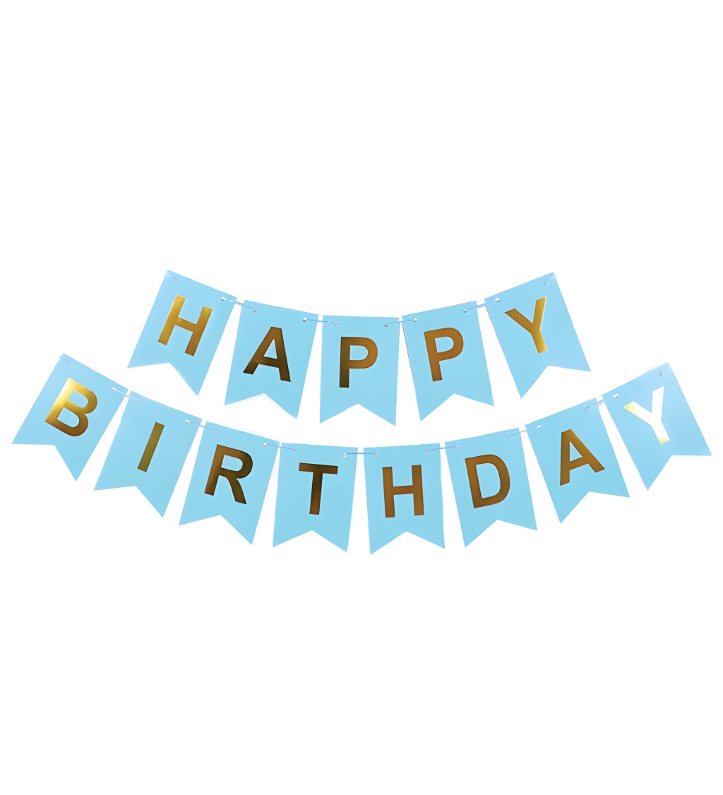 Happy birthday banner – modrý