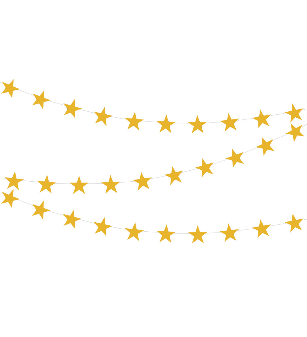 Dekorační girlanda: zlaté hvězdy