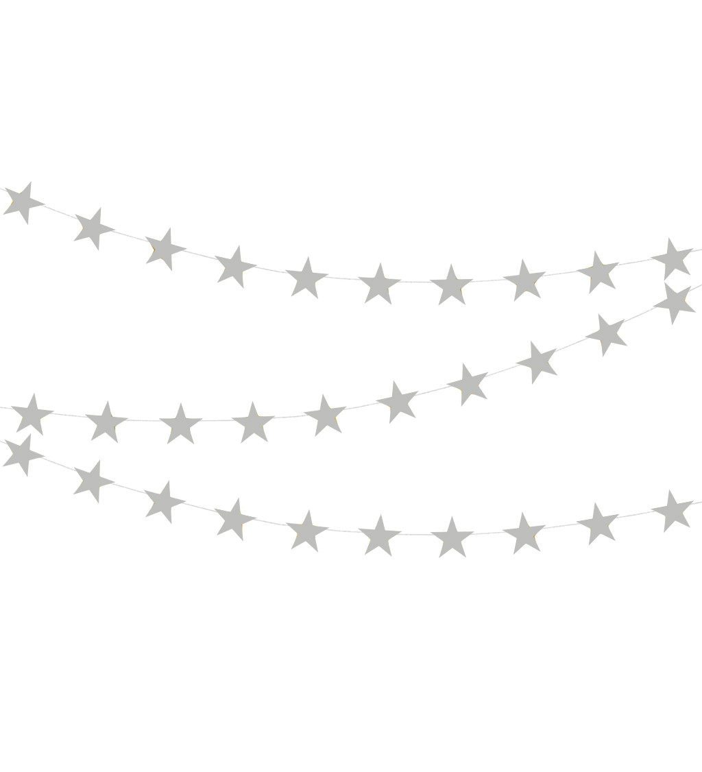 Dekorační girlanda: stříbrné hvězdy