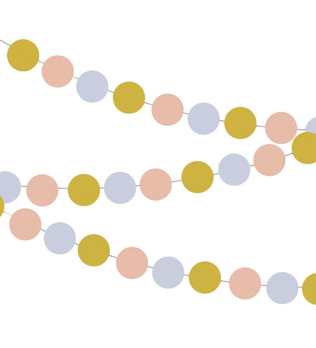 Dekorační girlanda: pastelové koule