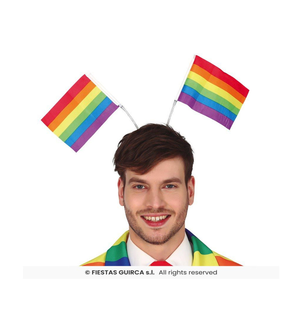 Čelenka s duhovou vlajkou