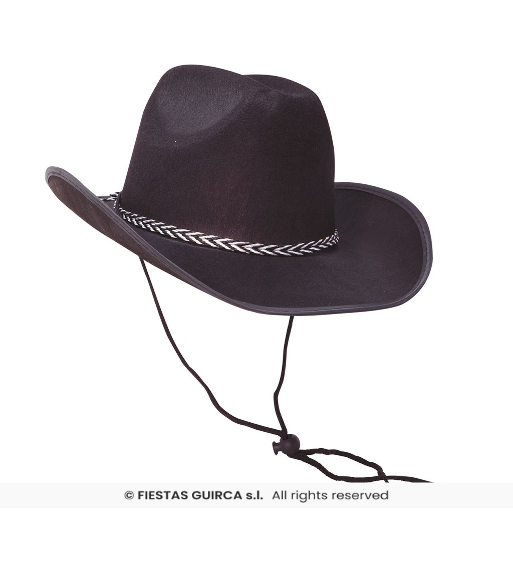 Černý westernový klobouk