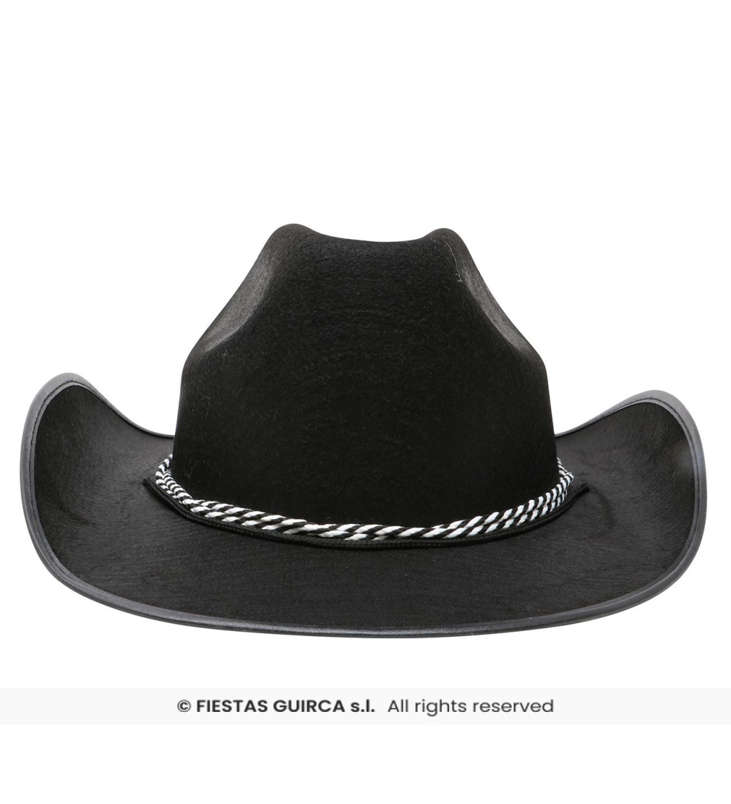 Černý westernový klobouk