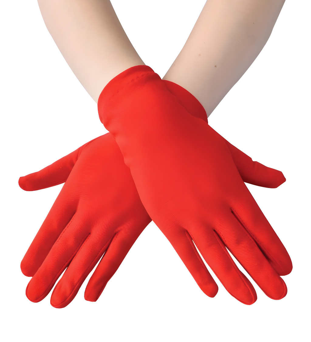 Elegantní červené rukavice s krátkým střihem