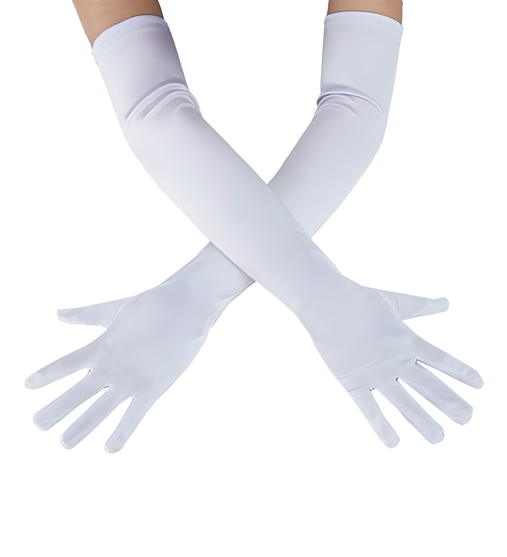 Dlouhé rukavice v elegantní bílé