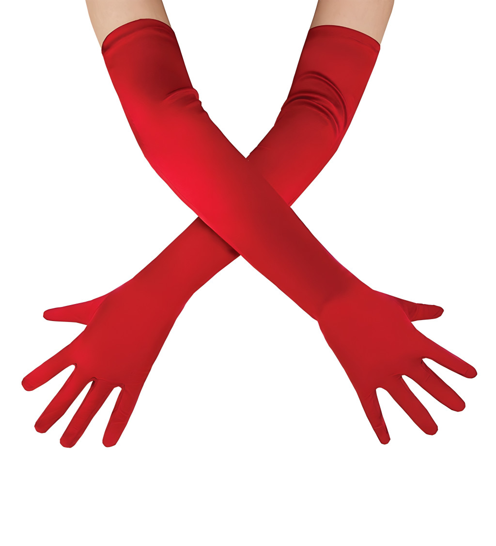 Dlouhé rukavice v elegantní červené