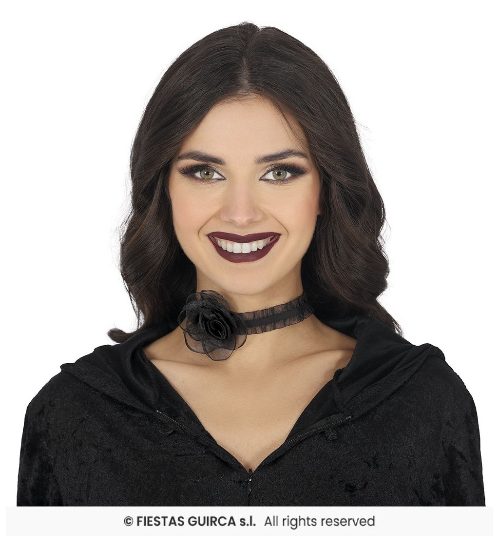 Choker náhrdelník černá růže