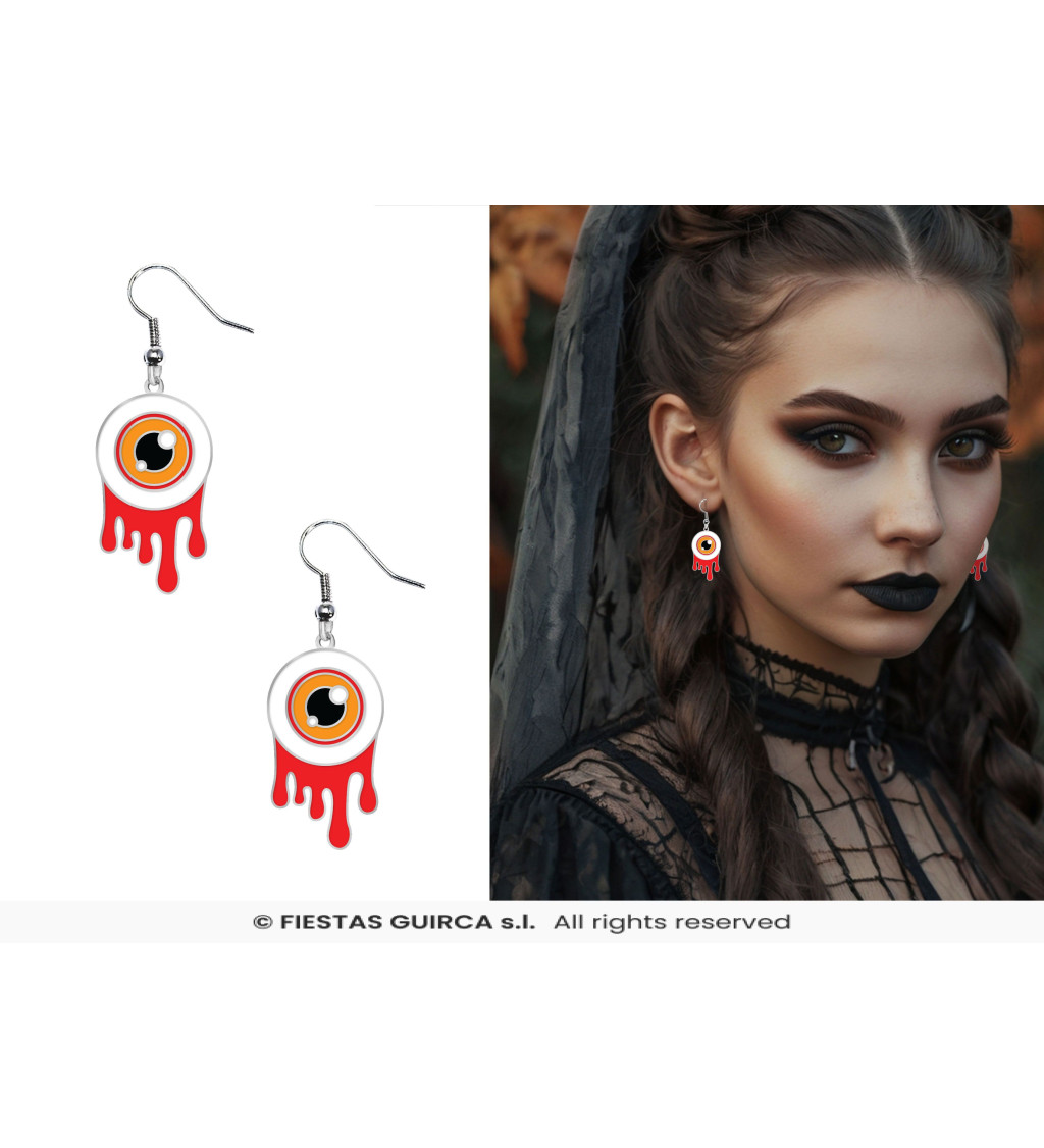 Gotické náušnice – krvavé oči