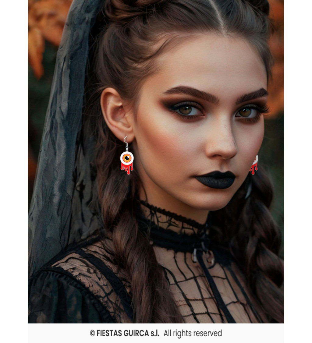 Gotické náušnice – krvavé oči