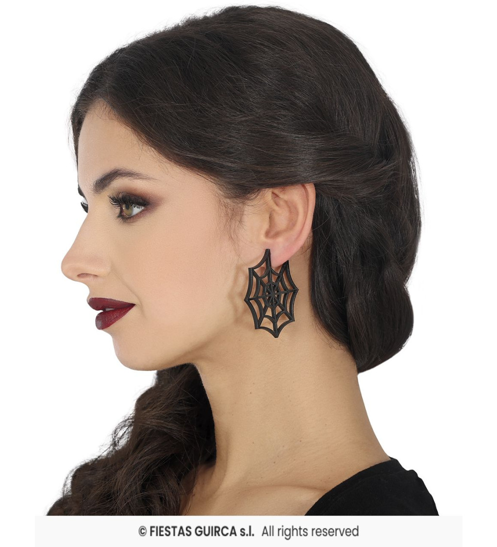 Gotické náušnice – černé pavučinky
