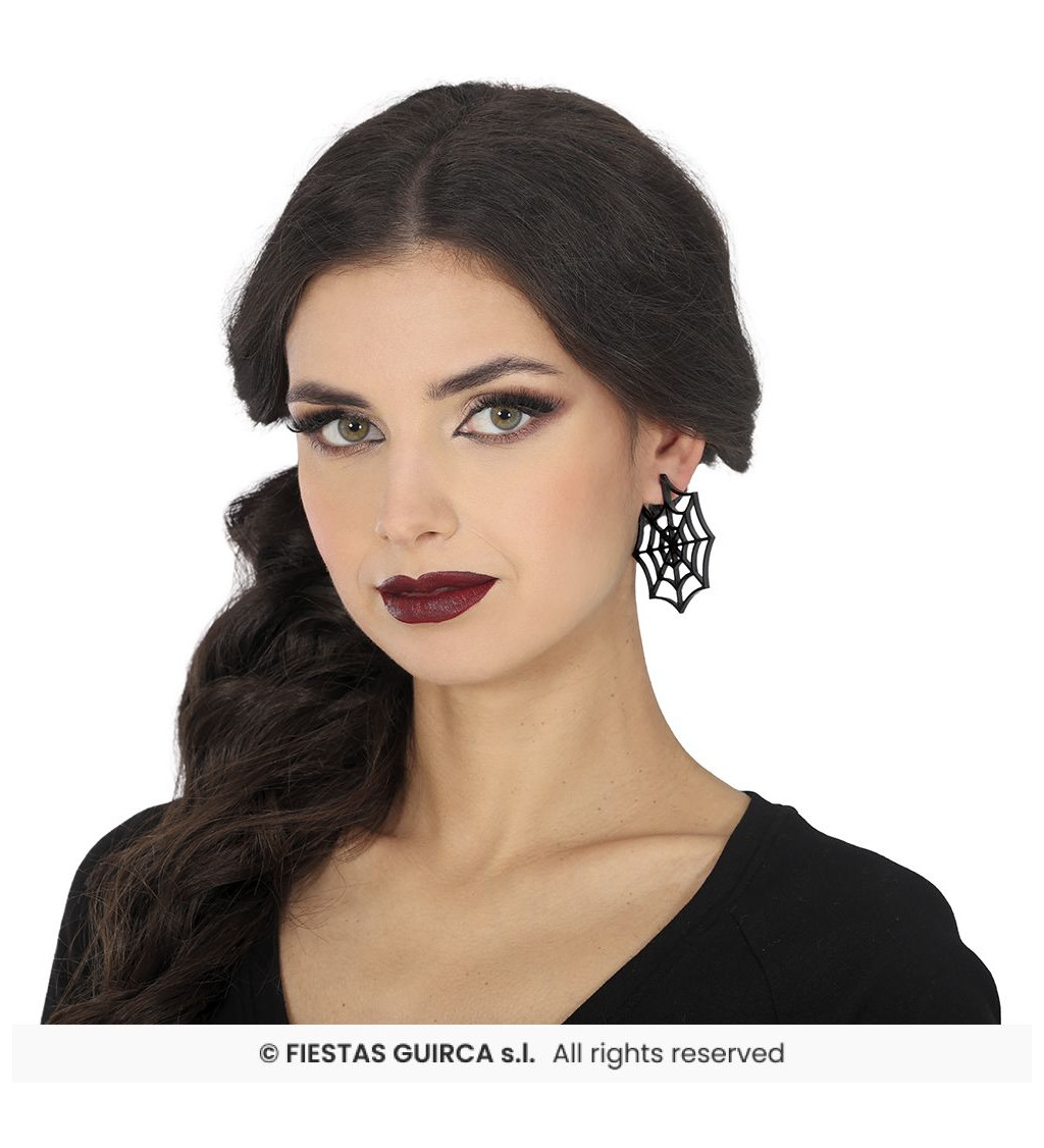 Gotické náušnice – černé pavučinky