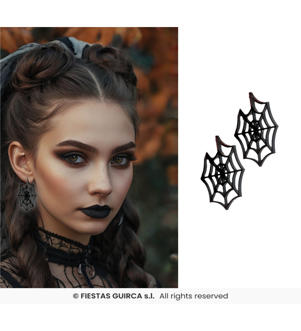 Gotické náušnice – černé pavučinky