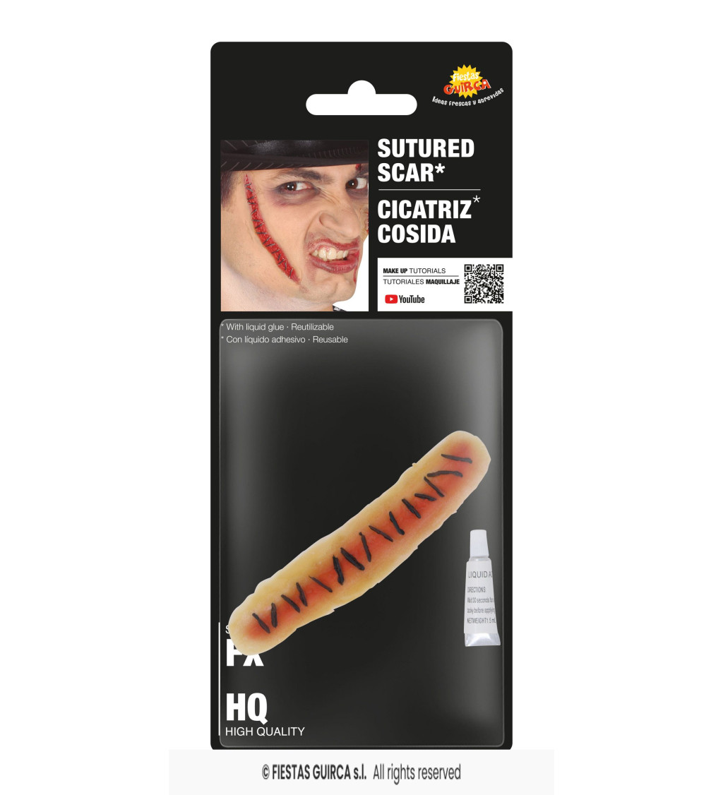 Zašitá latexová jizva