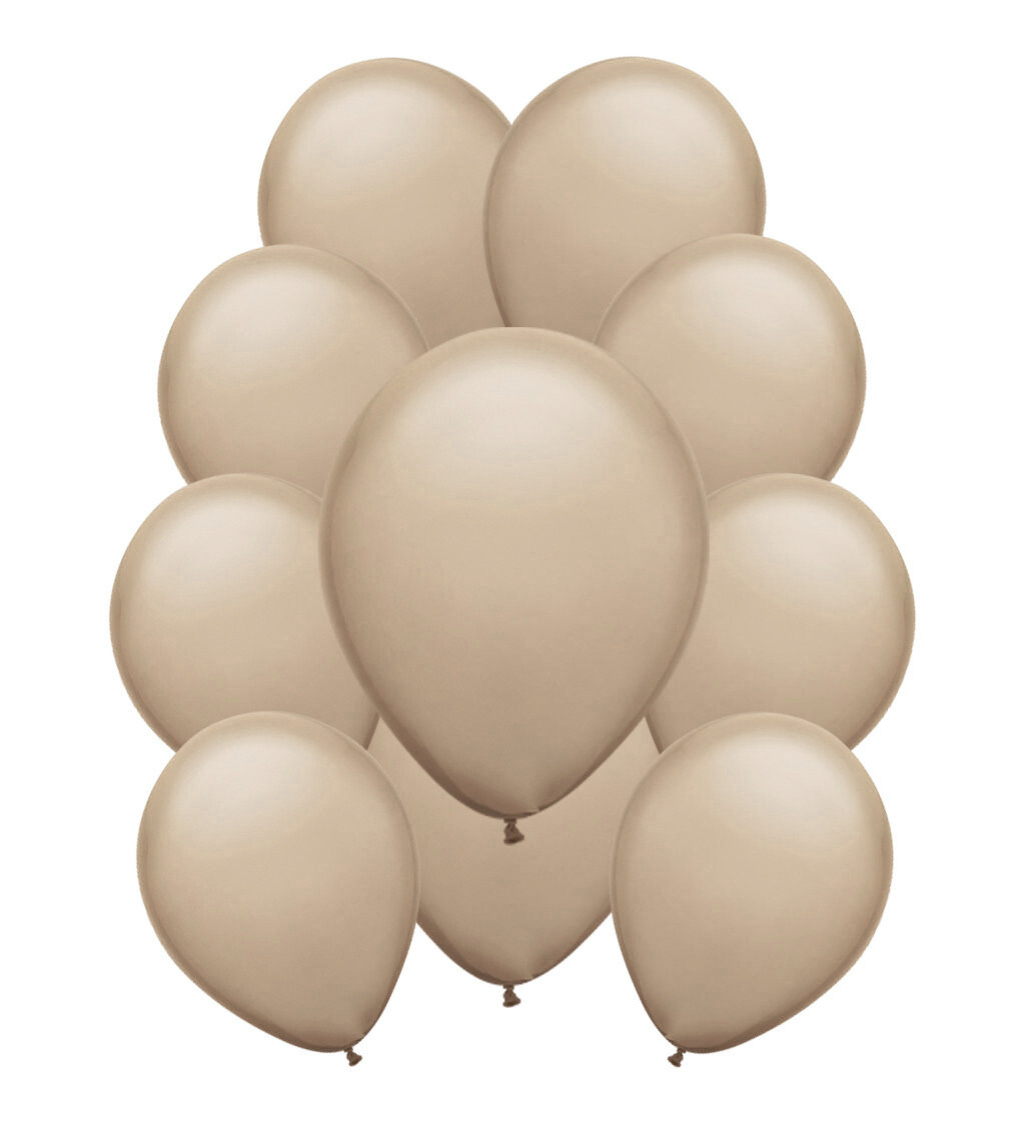 Světlé hnědé pastelové latexové balónky – 10 ks