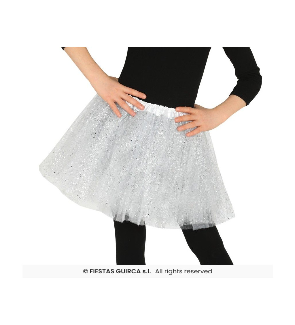 Bílá třpytivá tutu sukně pro děti
