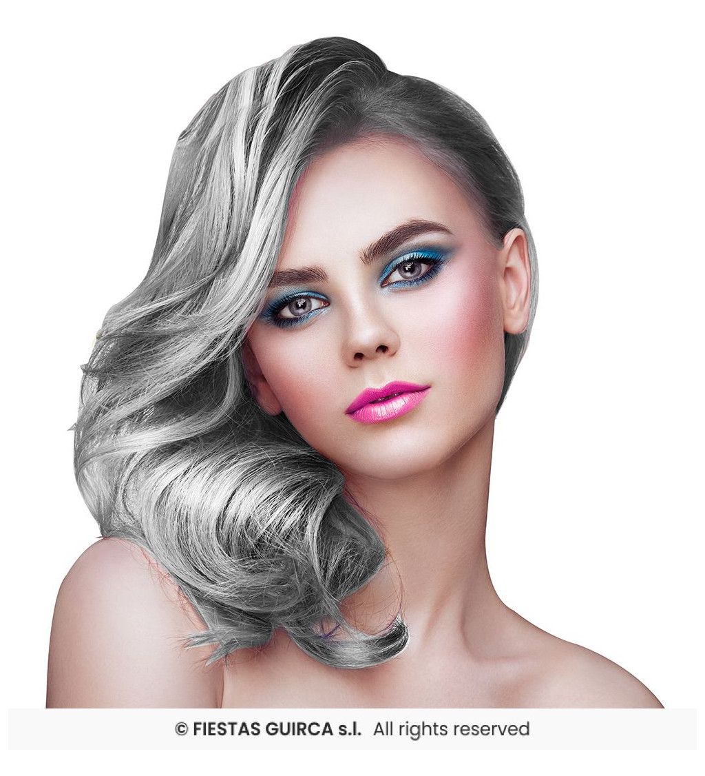 Sprej na vlasy s metalickým leskem – stříbrný