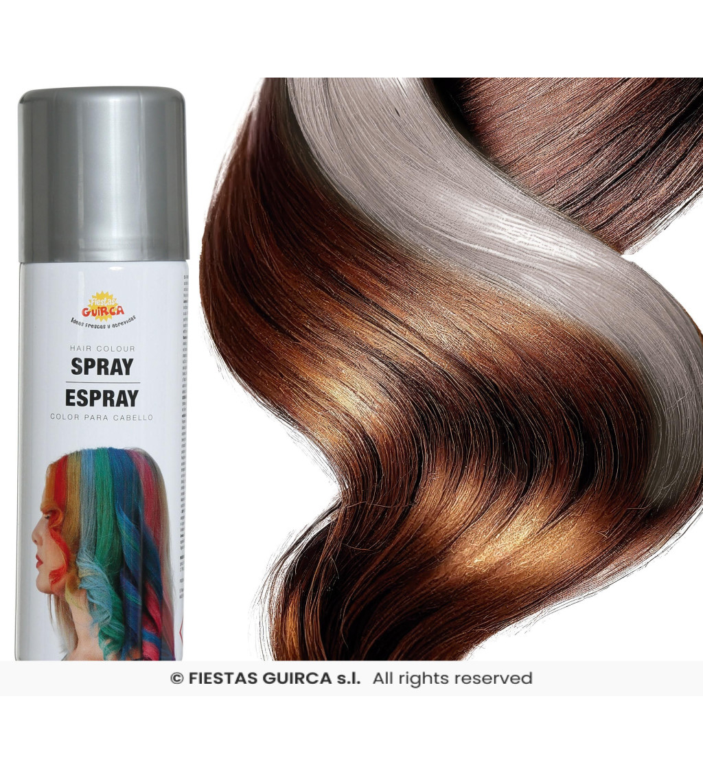 Sprej na vlasy s metalickým leskem – stříbrný