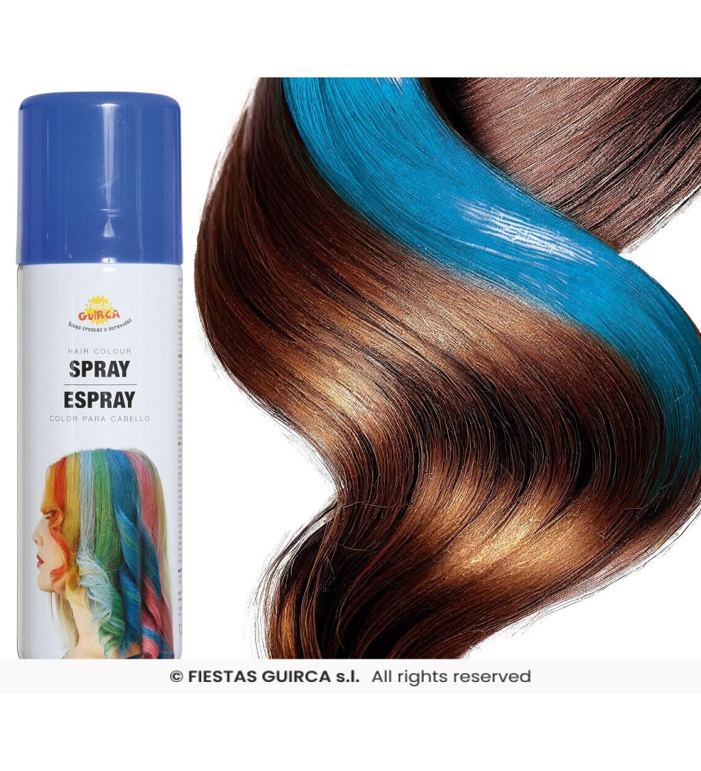 Sprej na vlasy – výrazně modrý