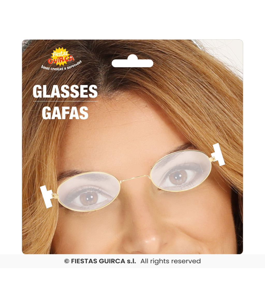 Oválné brýle – zlatý efekt