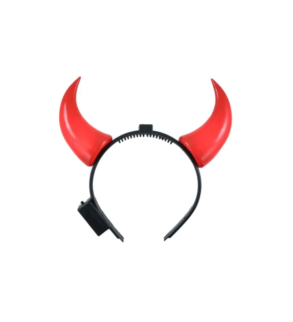 Čertí svítící rohy čelenka