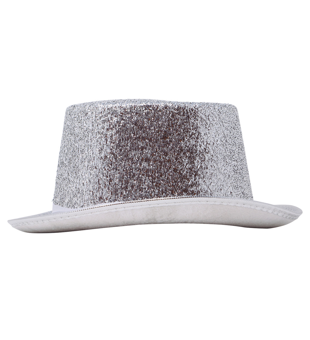 Stříbrný cylindr s třpytem