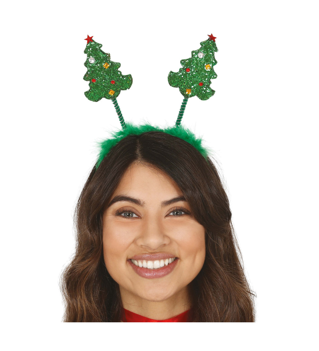 Vánoční čelenka – stromečky