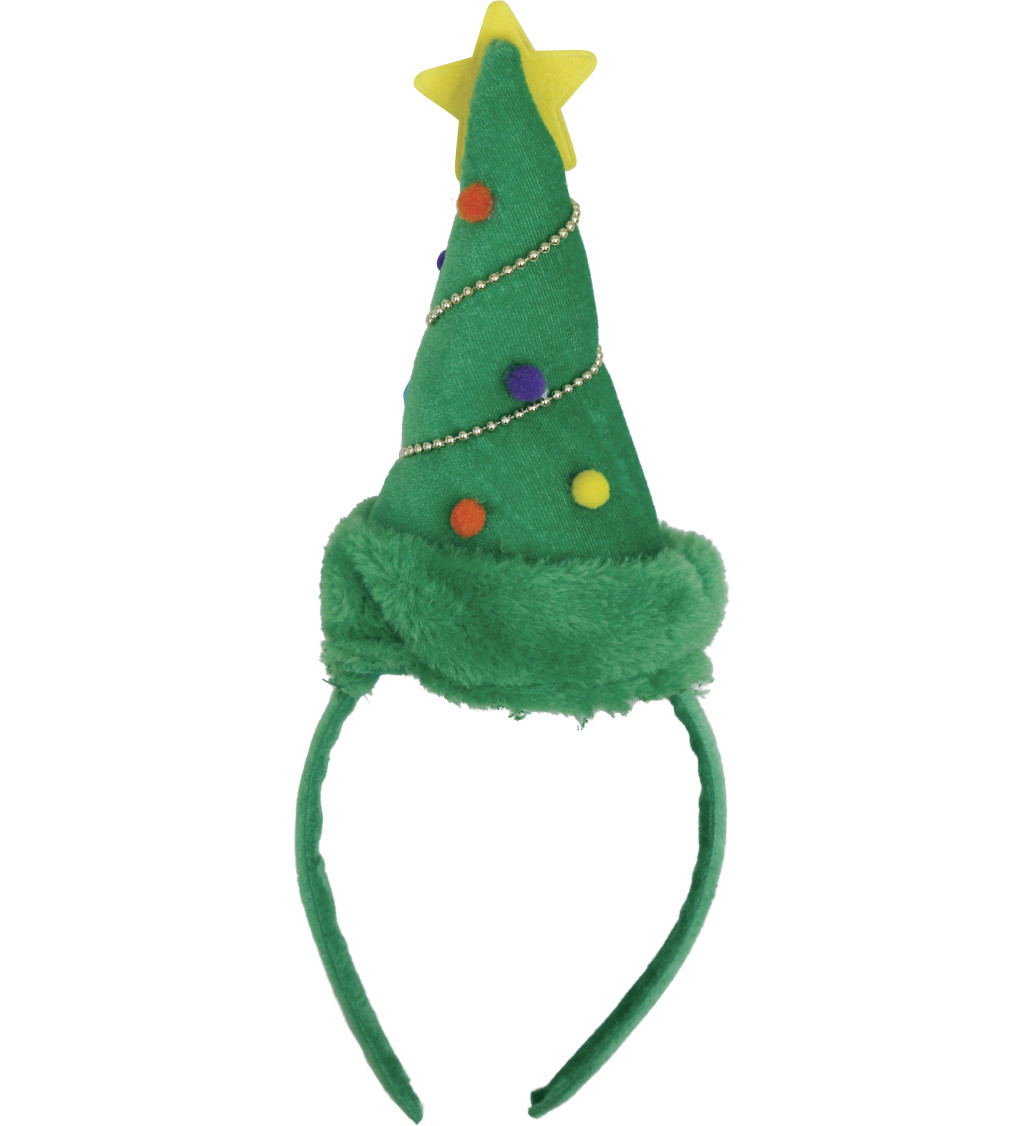 Hravá čelenka vánoční stromek