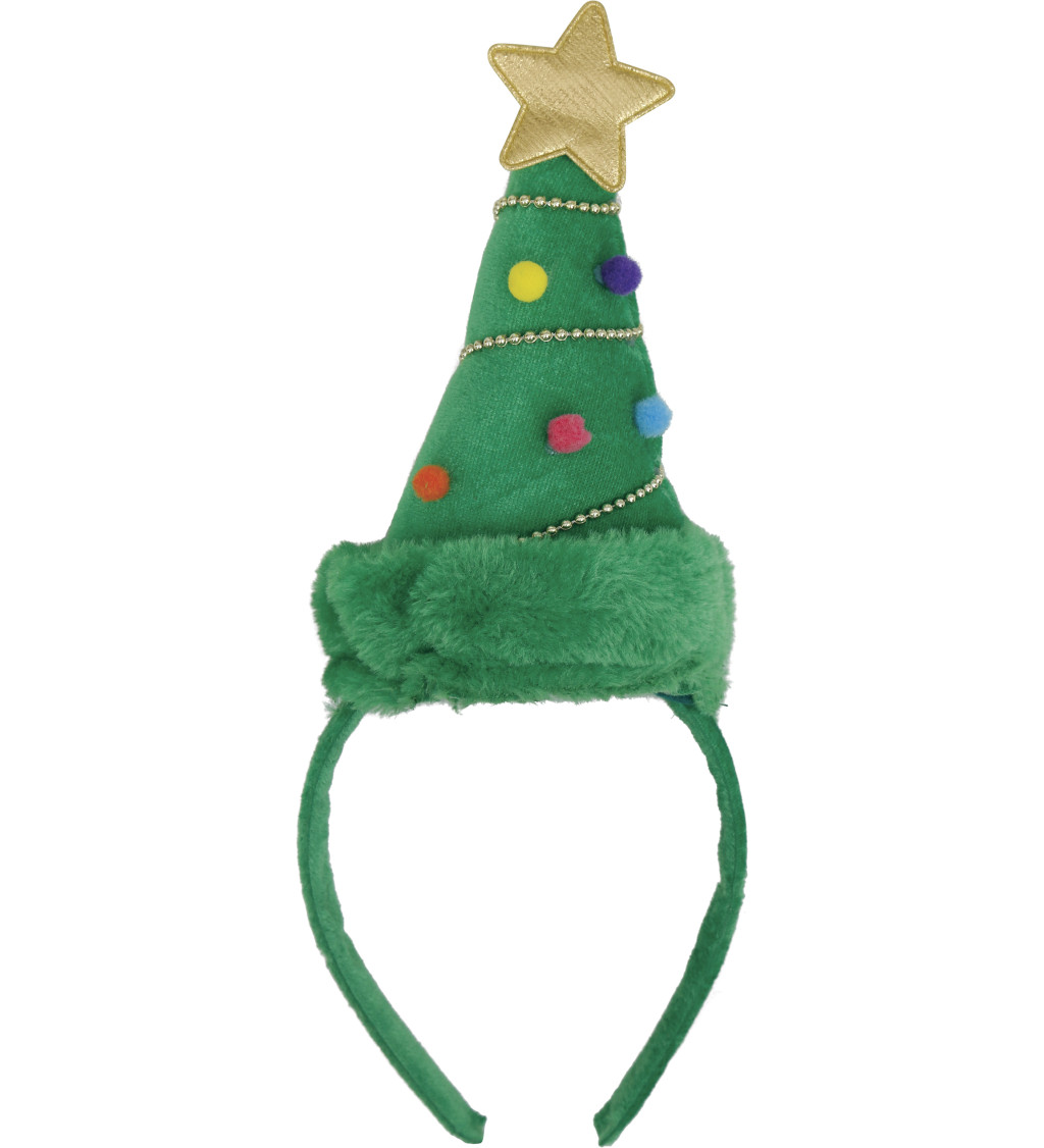 Hravá čelenka vánoční stromek
