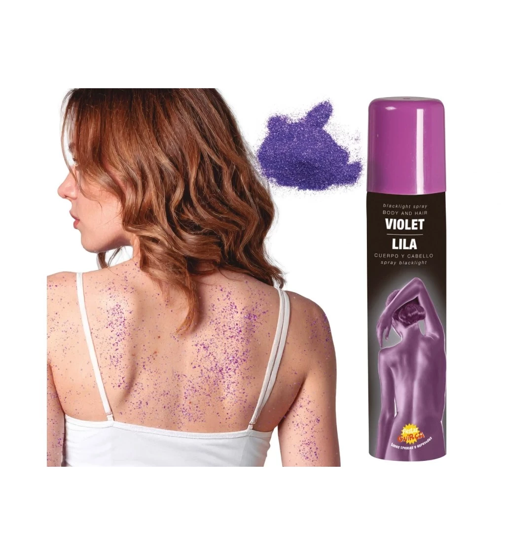 Fialový sprej pro vlasy a tělo