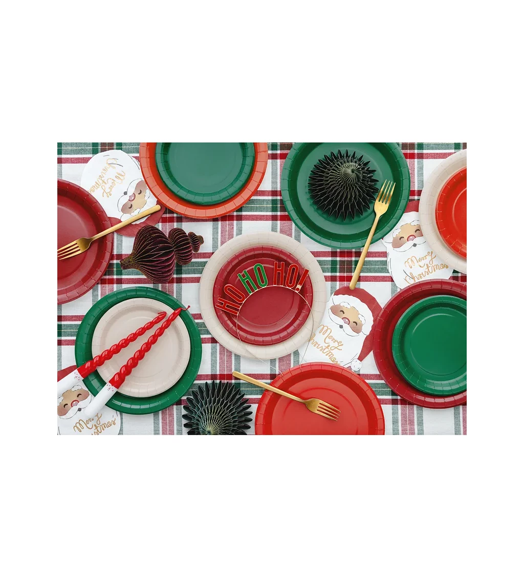 Papírové talířky tmavě zelené