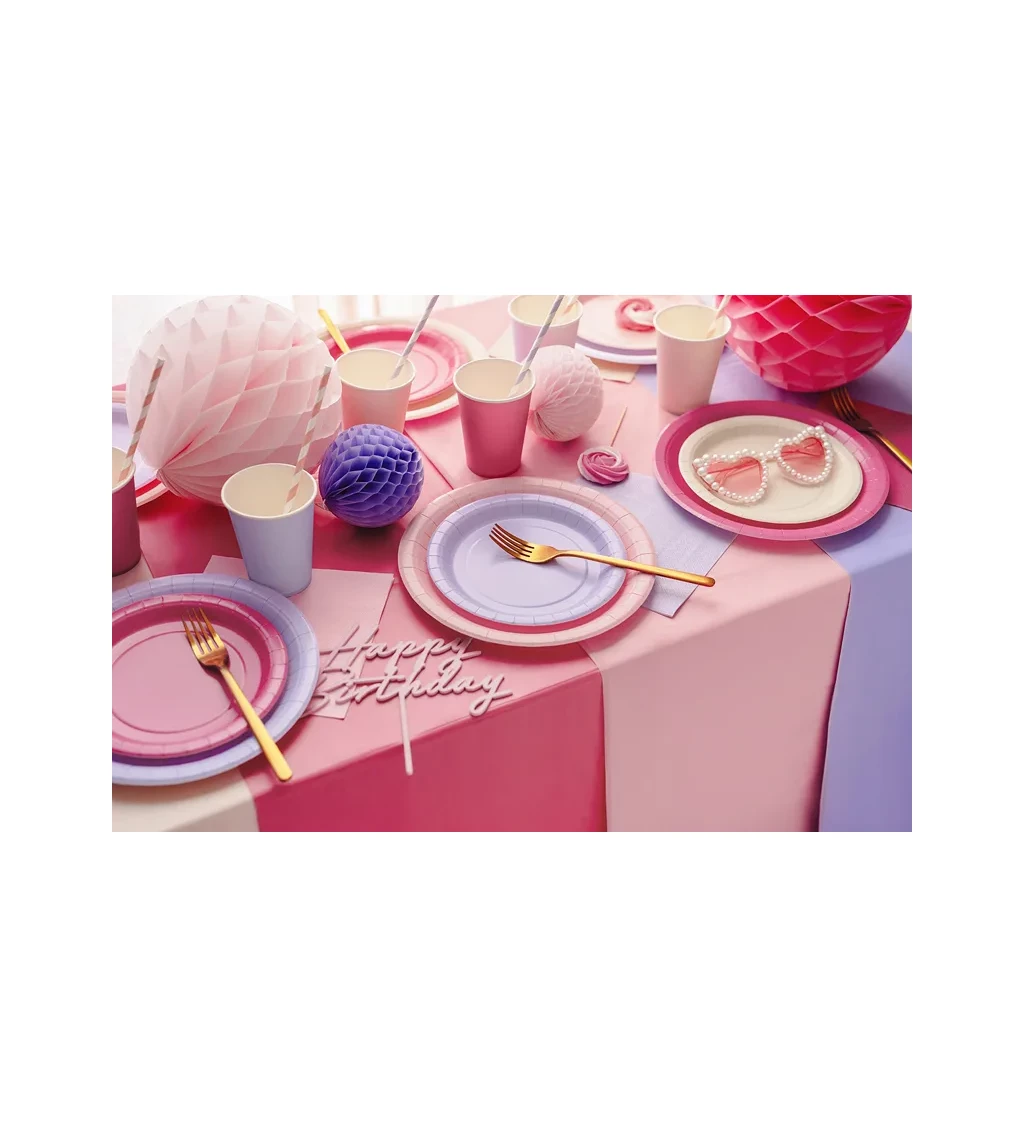 Papírové talířky světle růžové